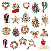 Christmas rhinestone cartoon animal brooch Christmas tree sleigh stars bells deer boots apple penguin wreath bird pin - Image 1