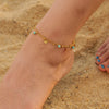 Summer Double Layer Design Shell Pendant Anklet For Women Beach Stone Tassel Stainless Steel Bracelet Jewelry - Image 2