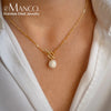 Freshwater Pearl Toggle Necklace for Women Paperclip Chain Necklace Stainless Steel Long Box Square Chain Long Choker - Image 1