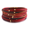 Metal Beads Leather Bracelets For Women Men Slim Strips Boho Multilayer Wide Wrap Bracelet Jewelry - Image 3