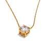 Korean Chic Stainless Steel Shiny Cubic Zirconia Cast Delicate Necklace Pendant for Women Daily Basic Jewelry - Image 8
