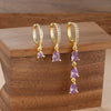 3PCS Stainless Steel Water Drop Tassel Hoop Earrings Set For Women Gold Plated Zircon Piercing Earring Korean Jewelry - Image 13
