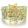 Hollow Star Metal Beads Leather Bracelet Multilayer Glitter Filled Slim Strips Wrap Bracelets Female Jewelry Gifts - Image 8