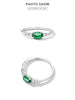 Silver Oval Gemstone Ring for Women Green Pink Zirconium Prongs Setting Ring Wedding Bridal Jewelry Gift - Image 13