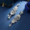 Retro Palace Ear Clips Big Rhinestone Bridal Earrings Elegant Sparkling Crystal Hanging Drop Party Wedding Jewelry Gift - Image 3