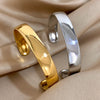Simple Classic Smooth Open Bangle Bracelet Stainless Steel Glossy Bracelet Stylish Stackable Wrist Jewelry Cuff for Women Men - Image 1