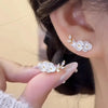 Flower Leaves Stud Earrings For Women Girls Korean Rhinestone Crystal Stud Earrings For Party Banquet Jewelry Gift - Image 1
