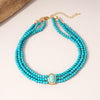 Simple Stone Beads Necklace Earrings and Bracelet Set Multilayer Choker for Women Short Strand Neck Chain Collar Jewelry - Image 5