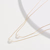Double-Layer Snake Chain Choker Necklace with Imitation Pearl Pendant in Gold-Tone - Image 3