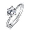 Adjustable Solitaire Rings for Women Bridal Classic Silver Color +Cubic Zirconia Wedding Engagement Marriage Ring Jewelry - Image 7
