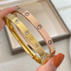 Stainless Steel Women's Bracelet Couple Bangle Cubic Zirconia Gold Color Jewelry Gift For Men - Image 6