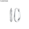 Silver Needle Double Circle Zirconia Earrings For Women Minimalism Vintage Geometry Hoop Earrings Jewelry - Image 20