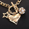 Big Heart Charm Hallowout Star Fire Ball Bracelet For Women Imitation Pearl Cute Charm Lock Closure Women Bracelet Jewelry - Image 6