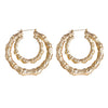 Ethnic Style Geometric Hoop Earrings Gold Silver Color Alloy Tone Bamboo Punk Women Big Hollow Creole Women - Image 8