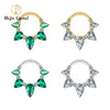 Titanium 16G Pear CZ Hinged Clicker Segment Hoop Ring 8mm/10mm Hinged Daith Clicker Septum Nose Jewelry - Image 1