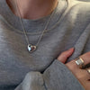 Silver Heart-shaped Star Zircon Pendant Necklace for Women Choker Style. Elegant jewelry accessory - Image 4
