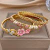 Stackable Stainless Steel Bracelet Bangle Women Boho Enamel Dripping Oil Flower Cuff Bracelet Hand Jewelry - Image 6
