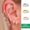 2/6PCS 316L Stainless Steel Minimalist Hoop Earrings Crystal Zirconia Small Cartilage Helix Tragus Piercing Jewelry for Women - Image 1