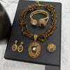 Vintage 4pcs Necklace Earring Ring Bracelet Crystal Stone Jewelry Sets for Women Amethyst Tigers Eye Statement Jewelrys - Image 10