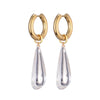 Long Waterdrop Pendant Hoop Earrings For Women Round Stainless Steel Gold Color Ear Buckel Dangle Female Jewelry - Image 7