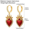 Chrismas Cute Heart Earrings for Women Gold Color Piercing Ear Rings Jewelry Excellent Quality - Image 2