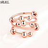 Cute Happy Cat Fidget Spinner Rings Rotate Freely for Women Metal Copper Knuckle Ring Wedding Jewelry - Image 12