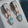 Clear Light Blue Zircon Earring for Women Rose Gold Color Simple Daily Party Jewelry - Image 1