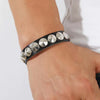 Gothic Punk Star Spikes Rivet Skull Studded Bracelet Black White Pu Leather Bracelets for Men Women Jewelry Accessories - Image 3