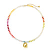 Badu Initial Necklace for Women Colorful Beaded Stone Choker Gold Color Balloons Letter Pendant Necklace Summer Jewelry - Image 14