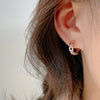 Chic Unique Chain Link Designed Female Hoop Earrings Shiny CZ Rose Gold Color Earrings Dainty Engagement Jewelry - Image 6