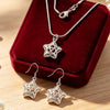 2pcs Set Silver Classy Charms Star Necklace Earrings for Women Wedding Jewelry Set - Image 2