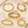 Chunky Stainless Steel Link Chain Bracelet in Gold-Tone - Image 3