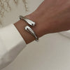 Exaggerated Irregular Chunky Cuff Bangle Bracelets for Women Simple Glossy Metal Jewelry Party Office Wrist Gift Accessories - Image 7