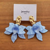 Bohemian Colorful Acrylic Flower Pendant Earrings For Women Girls Exaggerated Metal Petal Temperament Earrings Jewelry - Image 12
