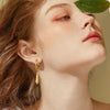 Long Water Drop Dangle Huggie Hoop Earrings for Women, Stainless Steel Teardrop Earrings - Image 2