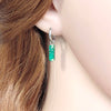 Silver Stainless Steel Earrings Steinohrringe Woman Square Stone Hoop Earrings Spring - Image 4