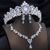Bridal 3 Pcs Wedding Crown Jewelry Sets Tiaras and Necklace Earrings Set Party Prom Bride Dress Costume Accessories - Image 9