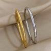 316L Stainless Steel Polished Slim Cuff Bracelet Bangles for Women Smooth Gold Plated Openable Thin Bracelets - Image 1