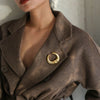 women gold plated moon brooch, vintage suit coat accessories pins jewelry - Image 4