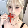 Wooden Cross Pendant Necklace with Alloy Chain and 71 cm Length - Image 12
