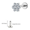 Titanium 16G Tiny Flower CZ Stud Earring Tragus Helix Rook Conch Labret Stud Flat back Cartilage Piercing - Image 13