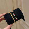 Classic design inlay diamond oval ruby bracelet elastic adjustable light retro bracelets party jewelry - Image 3