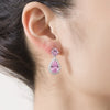 Geometric Drop Colorful Zircon Clip on Earring for Women Without Piercing Ear Clip for Women Wedding Jewelry - Image 4