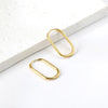 Two-Piece Clip-On Hoop Earrings with Oval Profile - Image 3