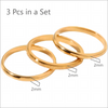 Three-Piece Stainless Steel Stacking Ring Set in Gold-Tone with Sizes 6 through 9 - Image 7
