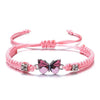 Woven Butterfly Flower Cord Bracelet with Adjustable Length - Image 3