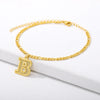 Vintage 26 Initial Letter Pendant Cuban Chain Anklet Gold Plated Leg Ankle Bracelets For Women - Image 4