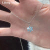 Sweet Silver Blue Sparkling Zirconium Snowflake Necklace, Feminine Collarbone Chain, Autumn and Winter Necklace - Image 1