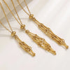 Stainless Steel Bamboo Joint Woven Mesh Pocket Pendant Necklace For Women Women Street Photography Necklace Jewelry - Image 5