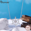 Silver Snowflake Pendant Necklace Sparkling Hexagram CZ Link O-Chain for Women Xmas Winter Gift - Image 5
